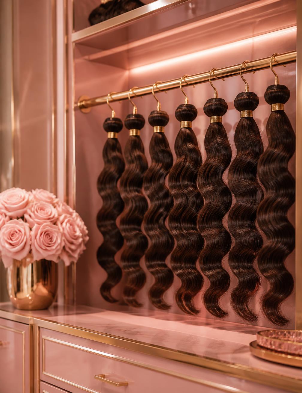 Bundles hanging in the Niyara wardrobe