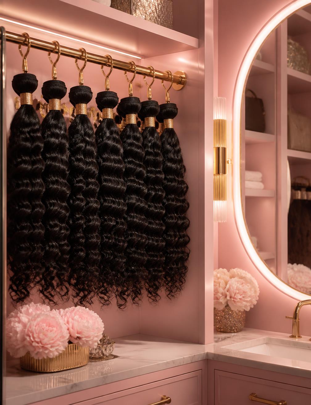 Bundles hanging in the Niyara wardrobe